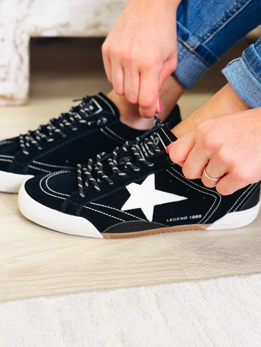 Vintage Havana Black and White Star Sneakers